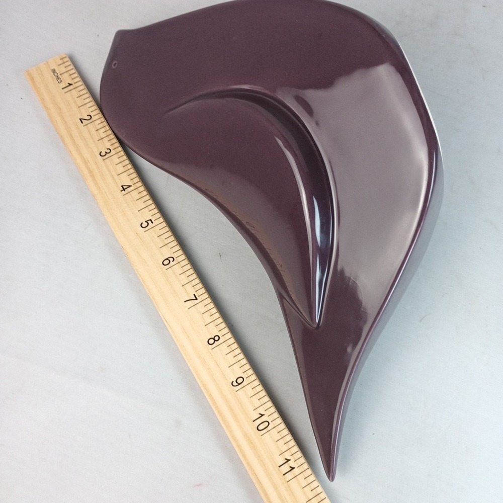 Mid Century Modern Decorative Ceramic Bird Plum Purple Figurine 6" x 11.5" - Picture 7 of 10